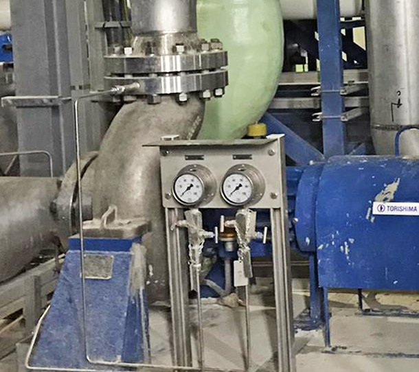 海水淡水化プラントでのエネルギー回収装置用加圧ポンプ納入事例イメージ