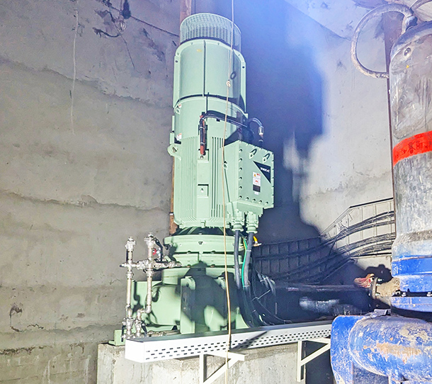 下水処理場での汚水ポンプ（CFV-SM）納入事例イメージ