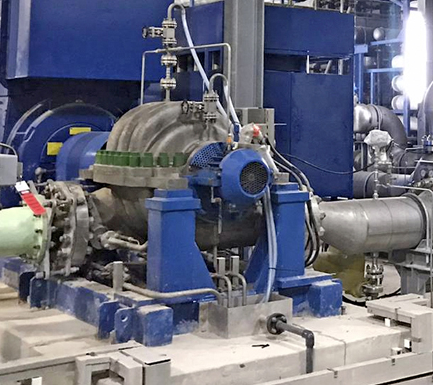 海水淡水化プラントでの高圧海水供給ポンプ納入事例イメージ