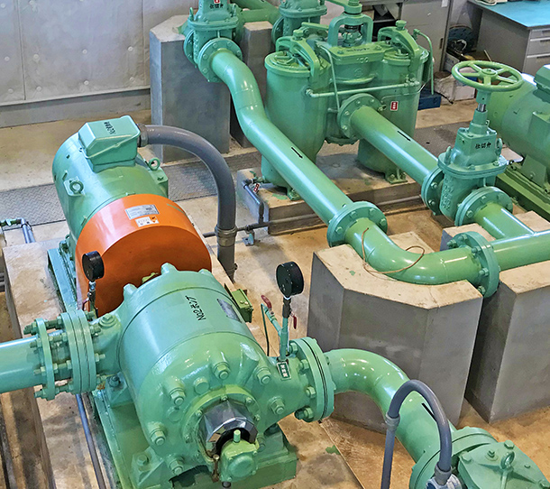 農業揚水機場での揚水ポンプ（MMK）納入事例イメージ