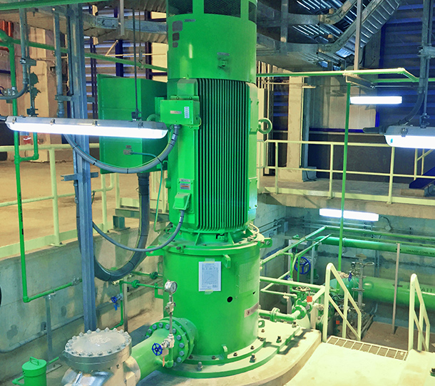 発電プラントでの復水ポンプ納入事例イメージ