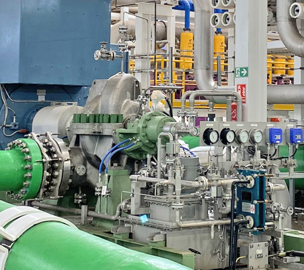 海水淡水化プラントでの高圧海水供給ポンプ（MSH）納入事例イメージ