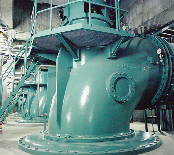 河川排水ポンプ（SPV）納入事例イメージ