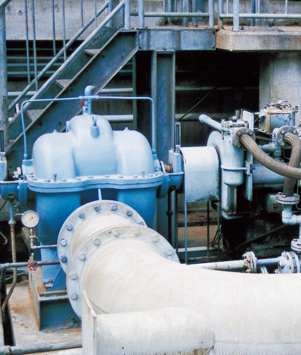 製紙工場での冷却水ポンプの適用イメージ