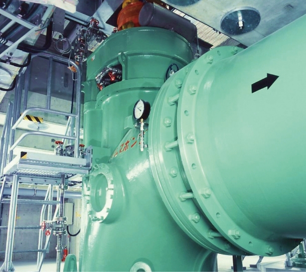 雨水排水ポンプ場での立軸斜流ポンプ納入事例イメージ