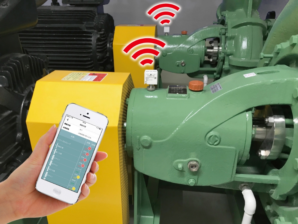 ポンプへのセンサ設置例イメージ