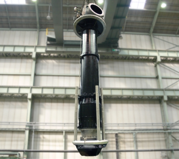 下水ポンプ場での渦対策ポンプ（φ800mm）の写真