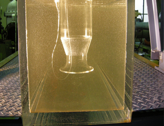 Fig.2 Surface vortex(sump model test)